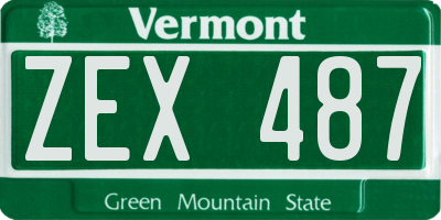 VT license plate ZEX487