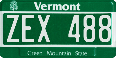 VT license plate ZEX488