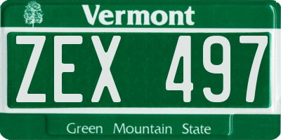 VT license plate ZEX497