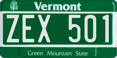 VT license plate ZEX501