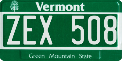 VT license plate ZEX508