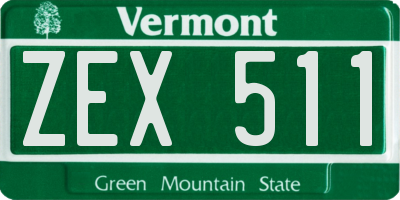 VT license plate ZEX511