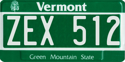 VT license plate ZEX512