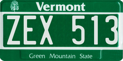 VT license plate ZEX513