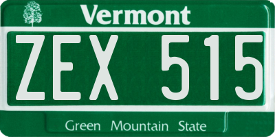 VT license plate ZEX515