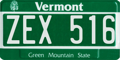 VT license plate ZEX516