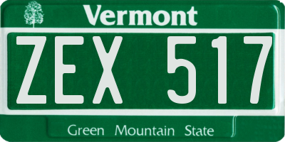 VT license plate ZEX517