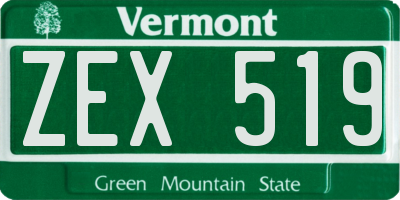 VT license plate ZEX519