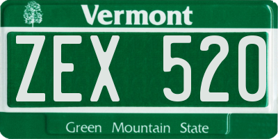 VT license plate ZEX520