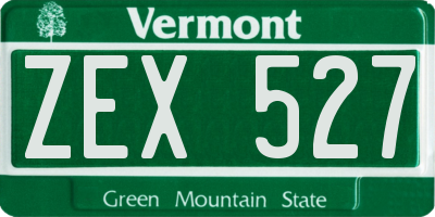 VT license plate ZEX527