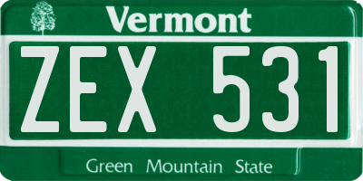 VT license plate ZEX531
