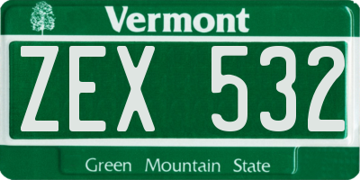 VT license plate ZEX532