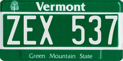 VT license plate ZEX537