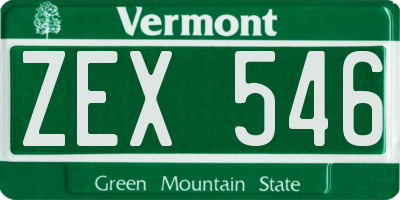 VT license plate ZEX546
