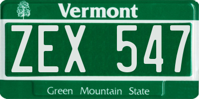 VT license plate ZEX547