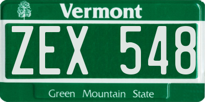 VT license plate ZEX548