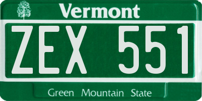 VT license plate ZEX551