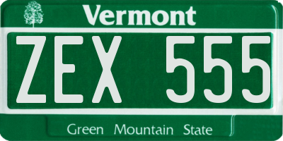 VT license plate ZEX555