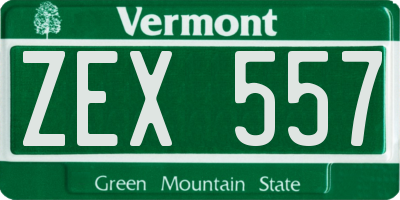 VT license plate ZEX557