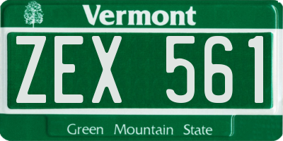 VT license plate ZEX561