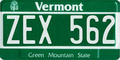 VT license plate ZEX562