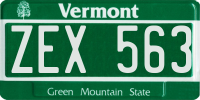 VT license plate ZEX563
