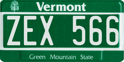 VT license plate ZEX566