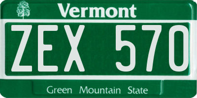 VT license plate ZEX570