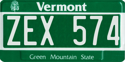 VT license plate ZEX574