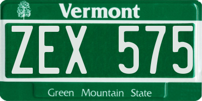 VT license plate ZEX575