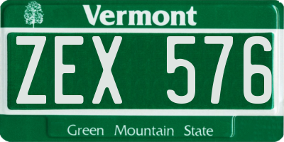 VT license plate ZEX576