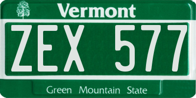VT license plate ZEX577