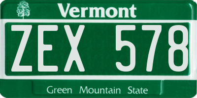 VT license plate ZEX578