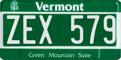 VT license plate ZEX579