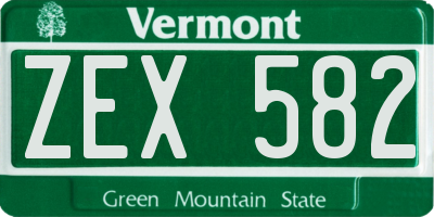 VT license plate ZEX582