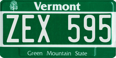 VT license plate ZEX595