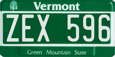 VT license plate ZEX596