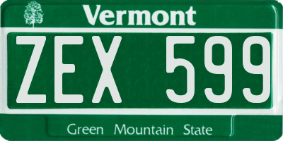 VT license plate ZEX599