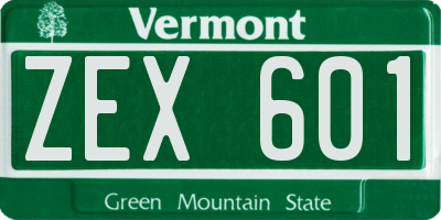 VT license plate ZEX601