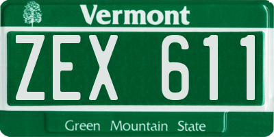 VT license plate ZEX611