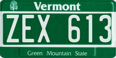 VT license plate ZEX613