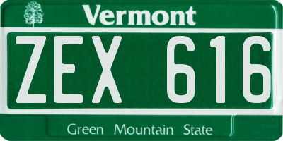 VT license plate ZEX616