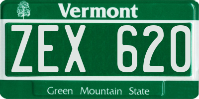 VT license plate ZEX620