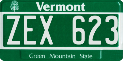 VT license plate ZEX623