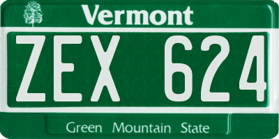 VT license plate ZEX624