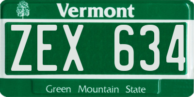 VT license plate ZEX634