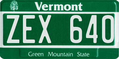 VT license plate ZEX640