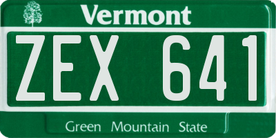 VT license plate ZEX641