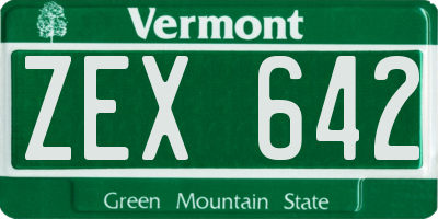 VT license plate ZEX642