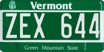 VT license plate ZEX644